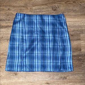 Blue Plaid Mini Skirt